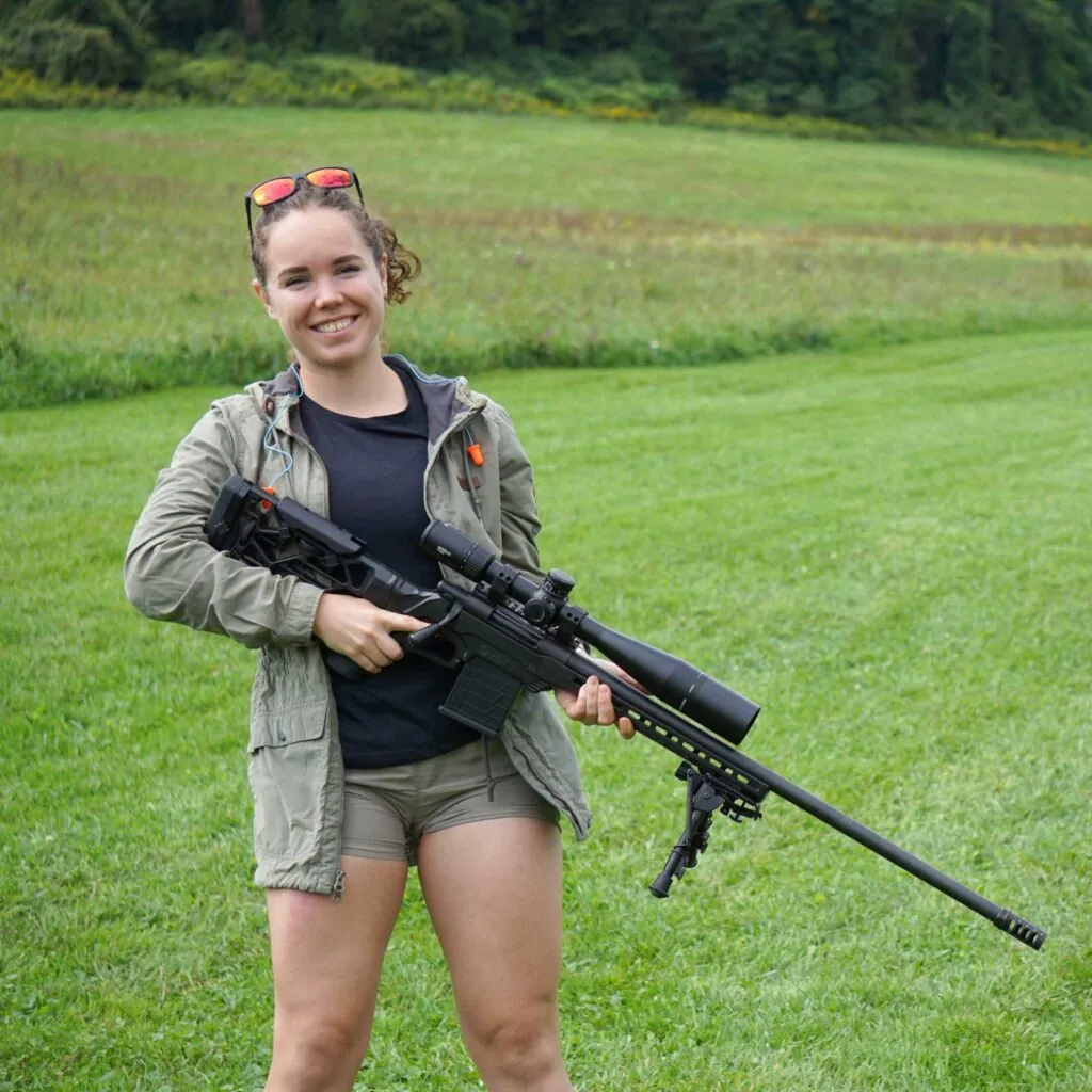 Maddie with Long Range Rifle ready to go shooting