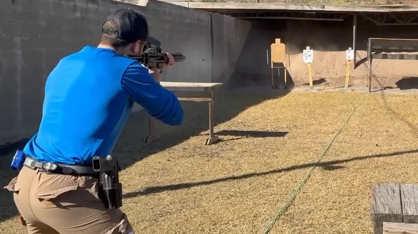 BC9 Pistol in action at range.